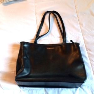 Nine West black leather tote